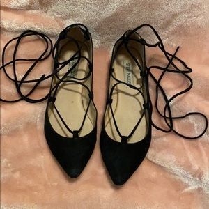 Women’s back suede tie up flats